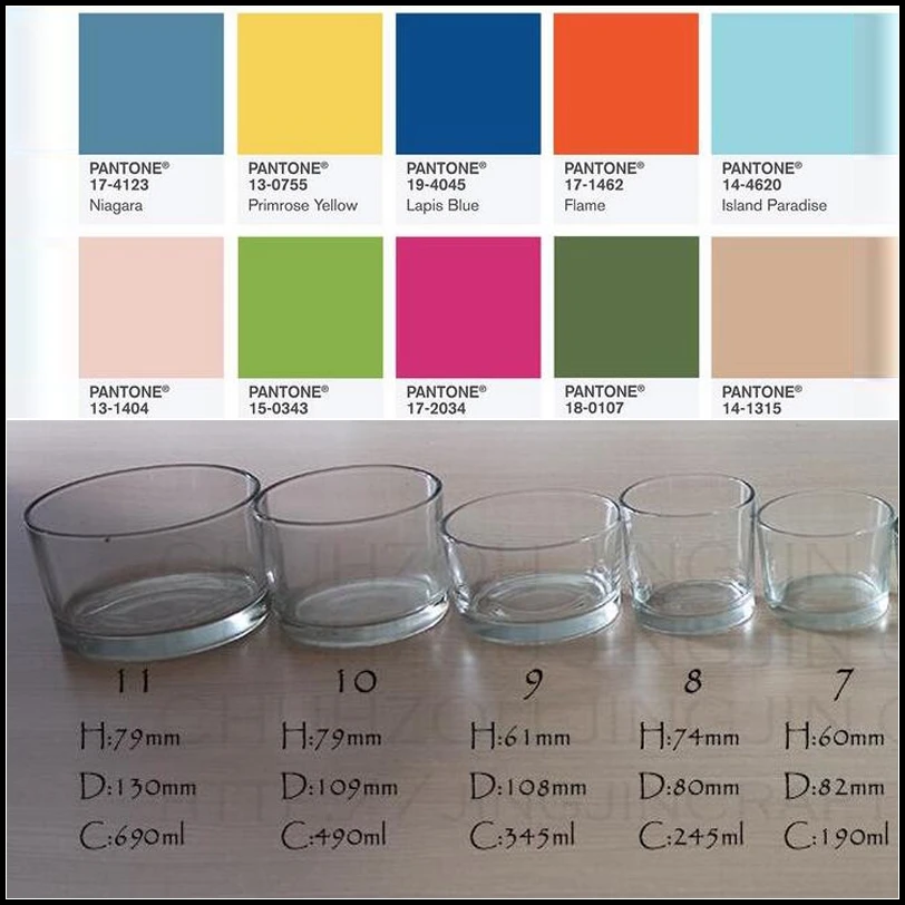 690ml flat sprayed color glass candle jar