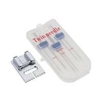 

Double Twin Needles + Wrinkled Sewing Presser Foot for Sewing Machine Size 2/90 3/90 4/90 fittings need