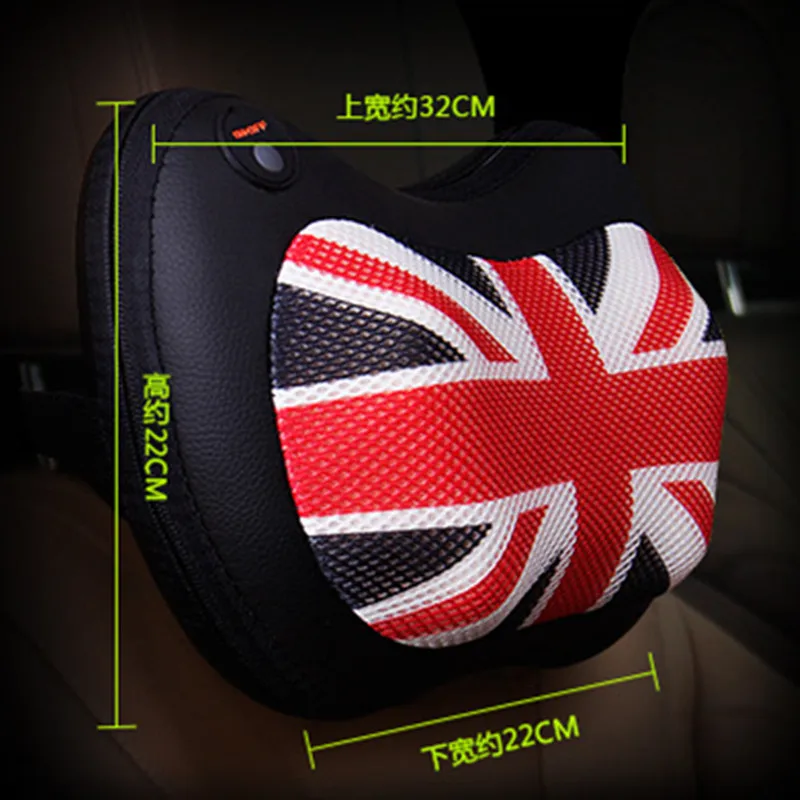 Portable Car Headrest, PU & Hood Car Seat Cushion Cushion Head Massager Electric Lumbar Neck Warmer (1)