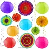 UMISS PAPER Colorful Fiesta Fans Tissue lanterns, Summer Wedding Birthday Patriotic Festival Baby Shower Factory OEM