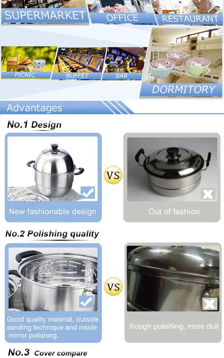 Kitchen ware multifunctional stainless steel casserole cooking pot stainless steel aluminium cooking pot set  