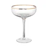Fluted banded Champagne saucer bowl with gold rim