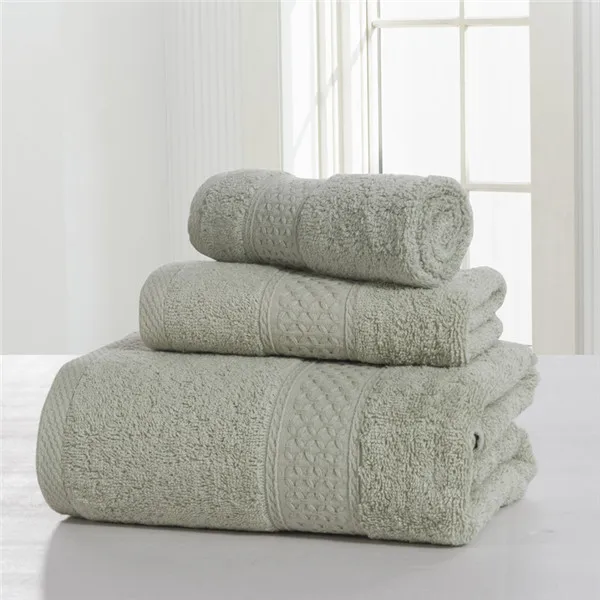 100% Cotton Pure color 3 Pcs Towel Sets Bath Towels for Adults Luury Brand High Quality Soft Face Towels Variety of colors