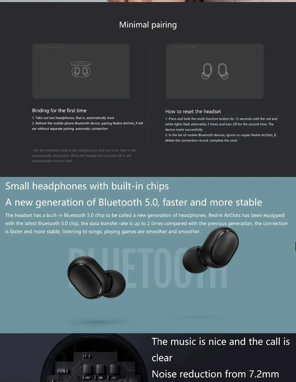 Original Xiaomi Redmi AirDots TWS wireless headphone bluetooth headset - ANKUX.COM