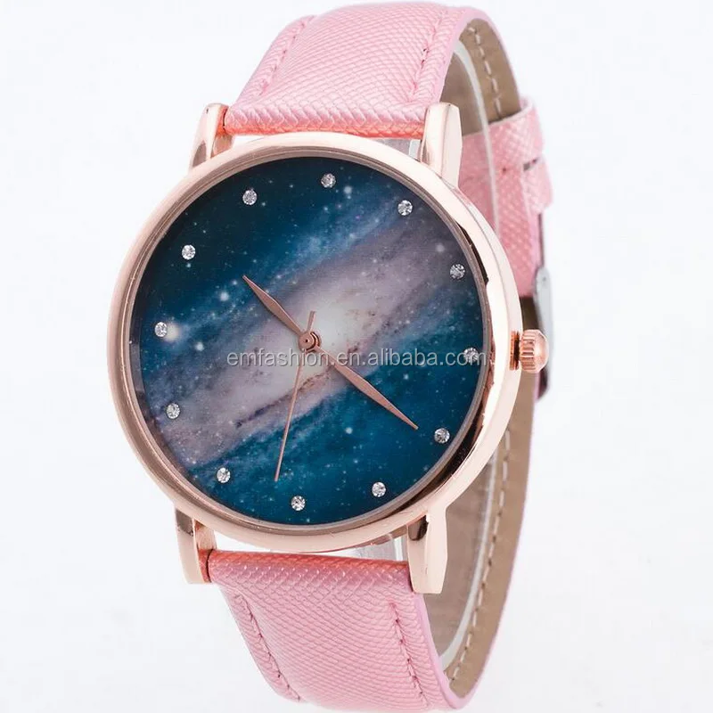 Harajuku Style Star Sky Galaxy Print Dial Rhinestone Number Mark Lady Fancy Shiny Leather Watch
Harajuku Style Star Sky Galaxy Print Dial Rhinestone Number Mark Lady Fancy Shiny Leather Watch