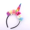 Flower decorative children headband, handmade colorful unicorn horn plastic headband