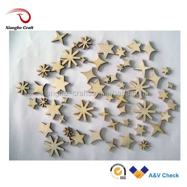 die cut Wood star shapes ,wooden Christmas Star ,wood star decorations
