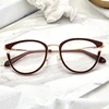 Fashionable italy designer acetate combine metal cat eye optical frames in stock