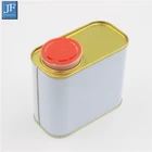 500ml customized empty square paint tin can with plastic telescopic spout