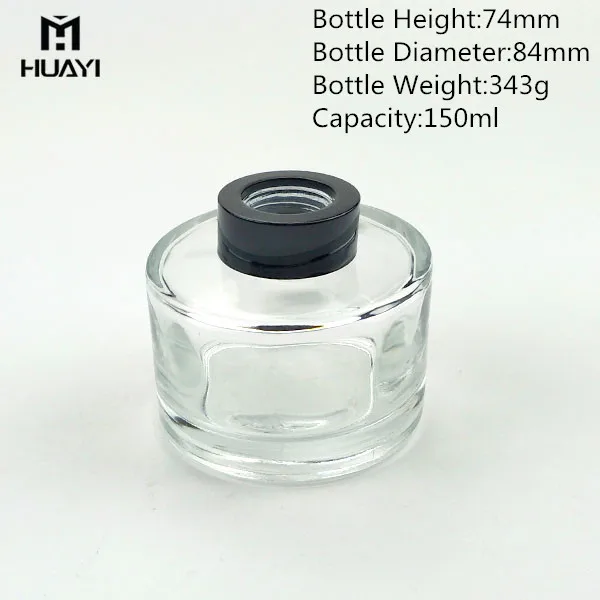 wholesale rattan stick fragrance transparent 100ml empty square reed diffuser glass bottle