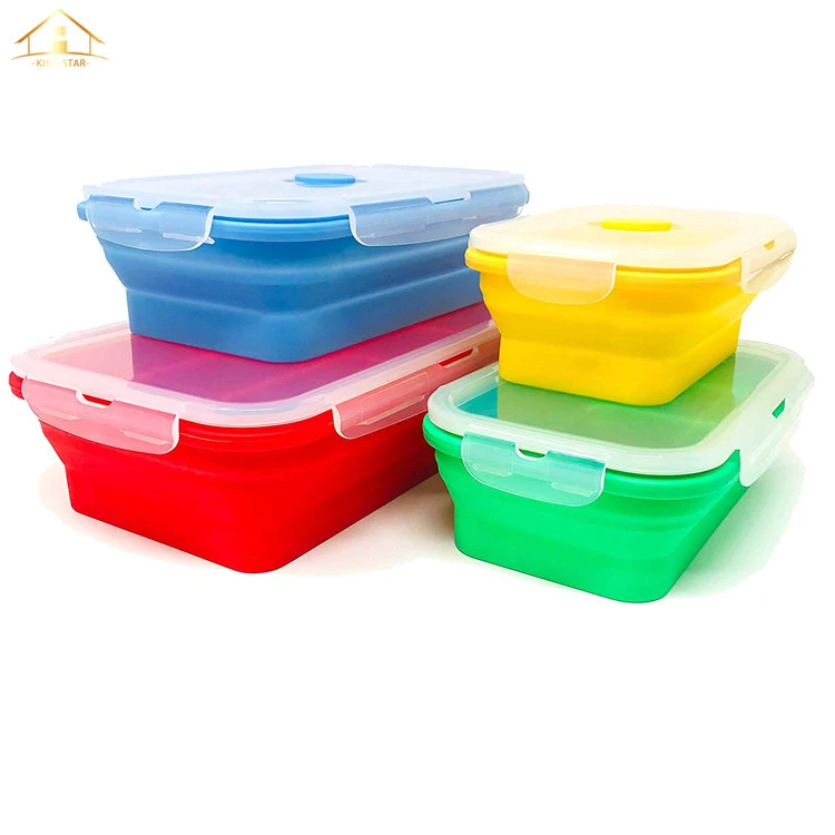 Hot selling 4 compartment leak proof lunch box with lid and reusable spork