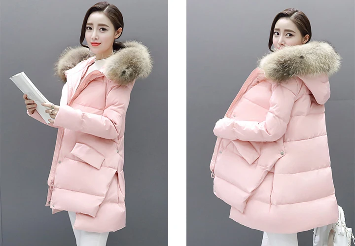 W.Jacinthe White Duck Down Jacket Zipper Hooded Cloak Styple Winter Jacket Korea Causal Women Clothes Black Pink Grey Sky Blue (14)