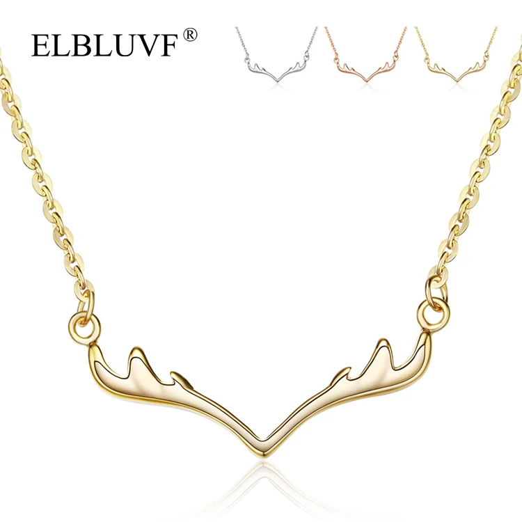 ELBLUVF 925 Sterling Silver Chain Wholesale Simple Women Deer Antler Necklace Loveliness Deer Necklace, Silver / gold / rose gold
ELBLUVF 925 Sterling Silver Chain Wholesale Simple Women Deer Antler Necklace Loveliness Deer Necklace, Silver / gold / rose gold