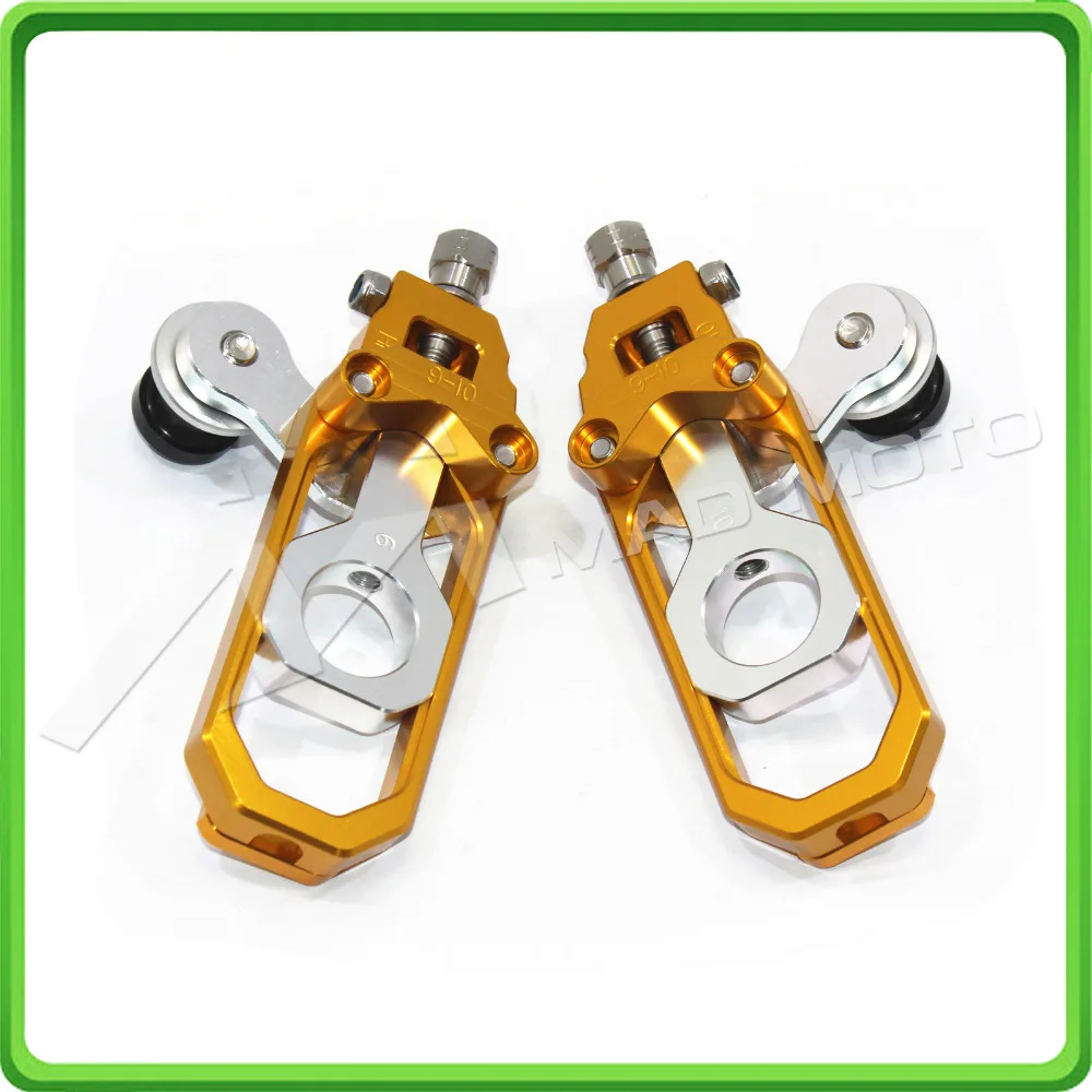 Chain Tensioner Adjuster with bobbins for HONDA CBR 1000 RR CBR1000RR 2008 2009 2010 2011 2012 2013 2014 2015 2016 Gold&Silver (4)