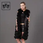 Top fashion show type jacket 100% high grade fur vest fox