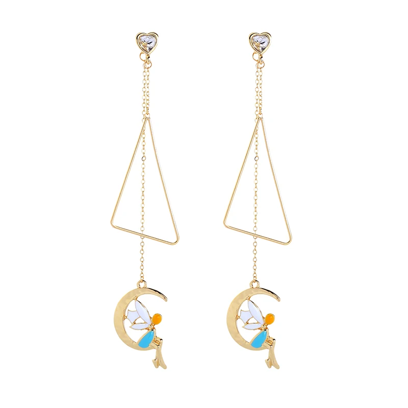 ed00643c Wholesale Hollow Triangle Seoul Stone Earrings Long Chains Moon Girls Pendant Korean Jewelry, Silver
ed00643c Wholesale Hollow Triangle Seoul Stone Earrings Long Chains Moon Girls Pendant Korean Jewelry, Silver