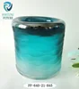 High quality thick straight cylinder flower arranging gray and turquoise gradient wedding decoration murano art glass vase