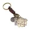 Fashion Women Men Jewellery Key Ring Holder Owl Handbags Pendant Genuine Leather Vintage Key Chains Keychain