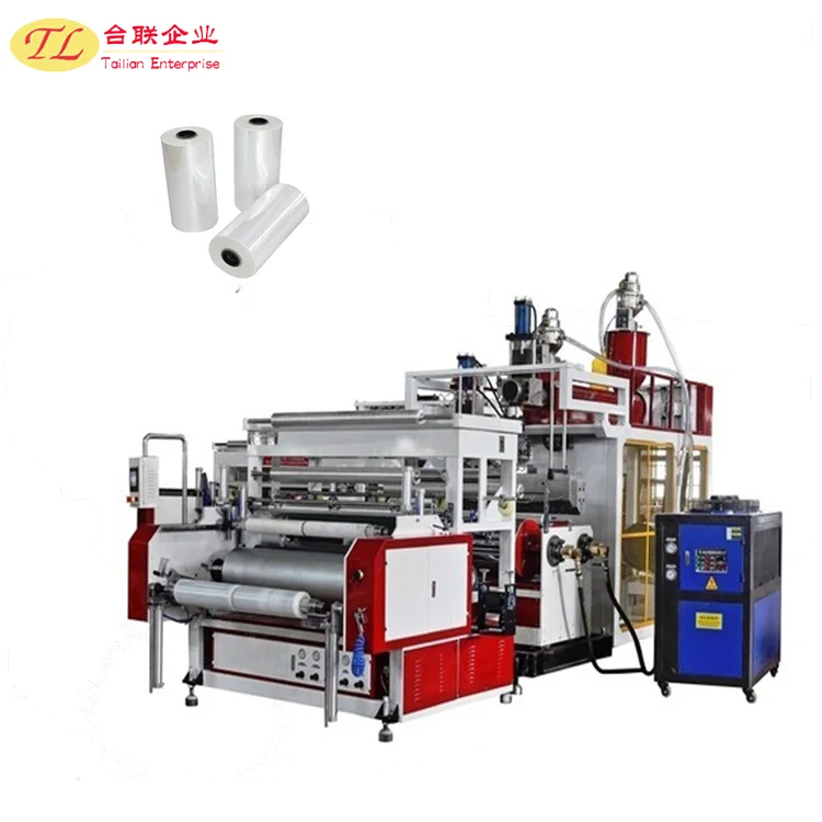 High Efficiency fully automatic plastic granules stretch film machine price