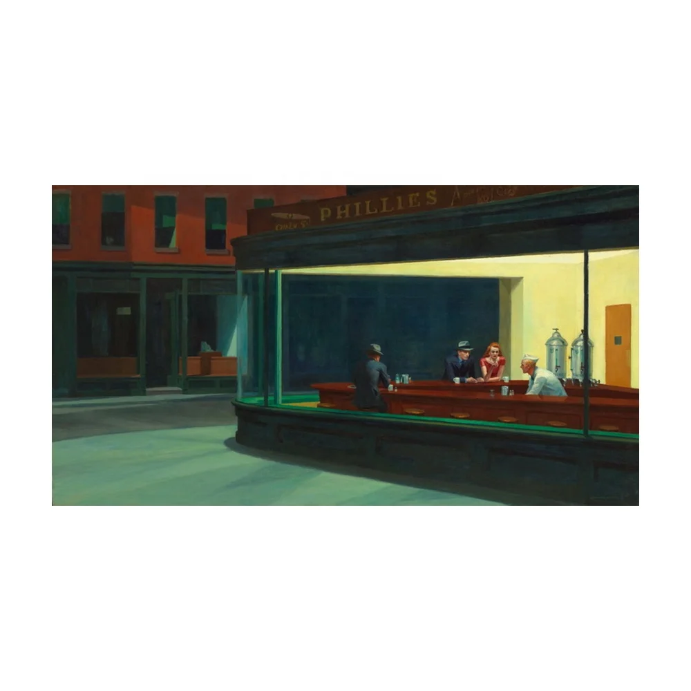 شحن مجاني إدوارد هوبر جيكلي قماش طباعة اللوحات المشارك الاستنساخ غرامة الفن جدار ديكور (صقور الليل)