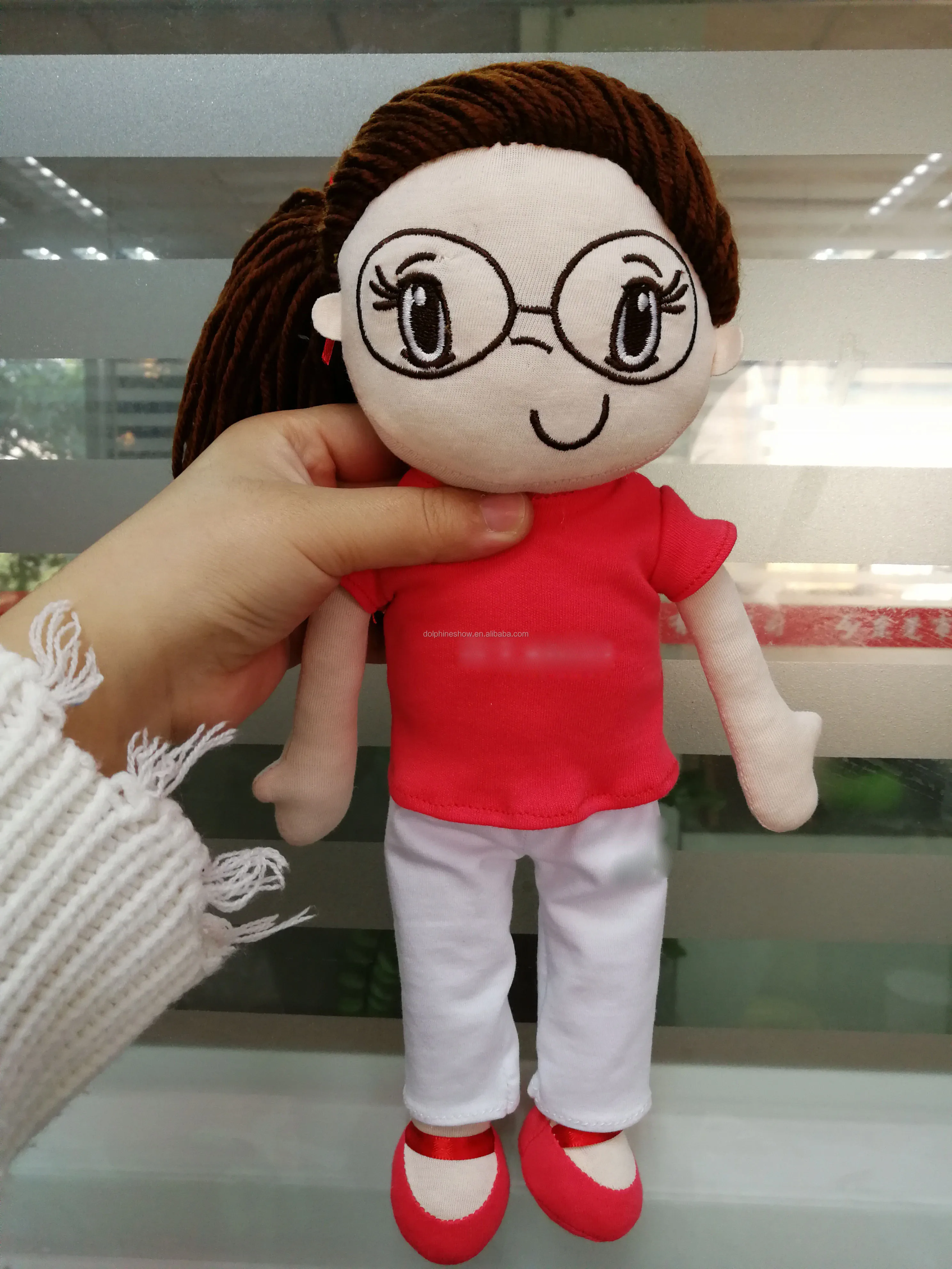 girls doll material: super soft baby plush and pp cotton inside
