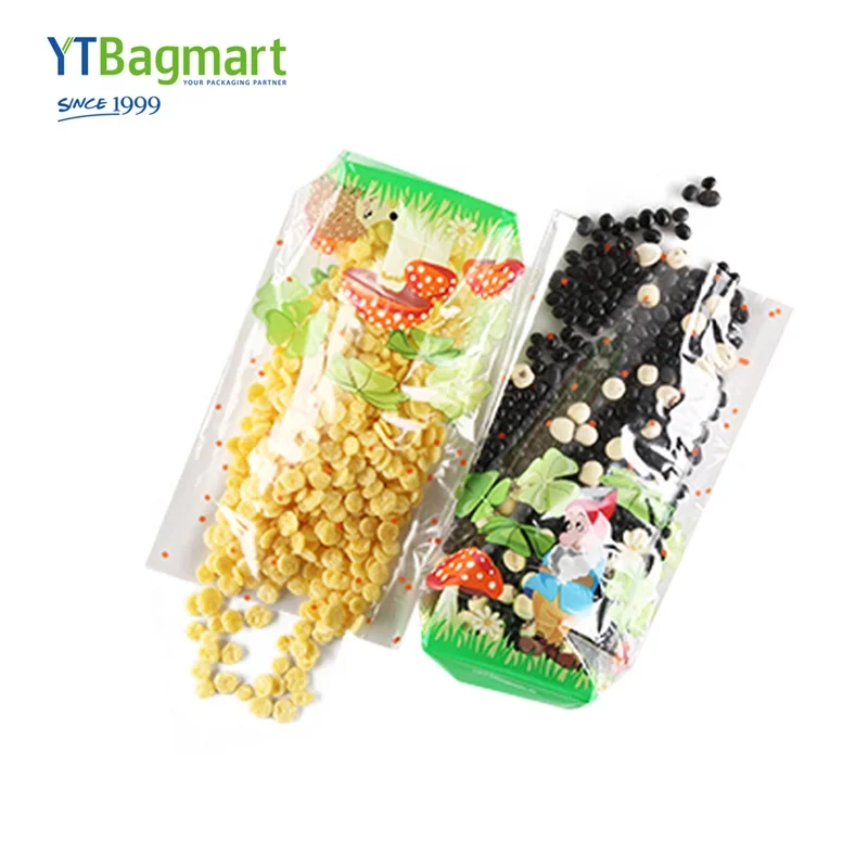 YTBagmart OEM Block Boden Kunststoff Zellophan OPP Lebensmittel Cookies Verpackung Tasche Für Süßigkeiten