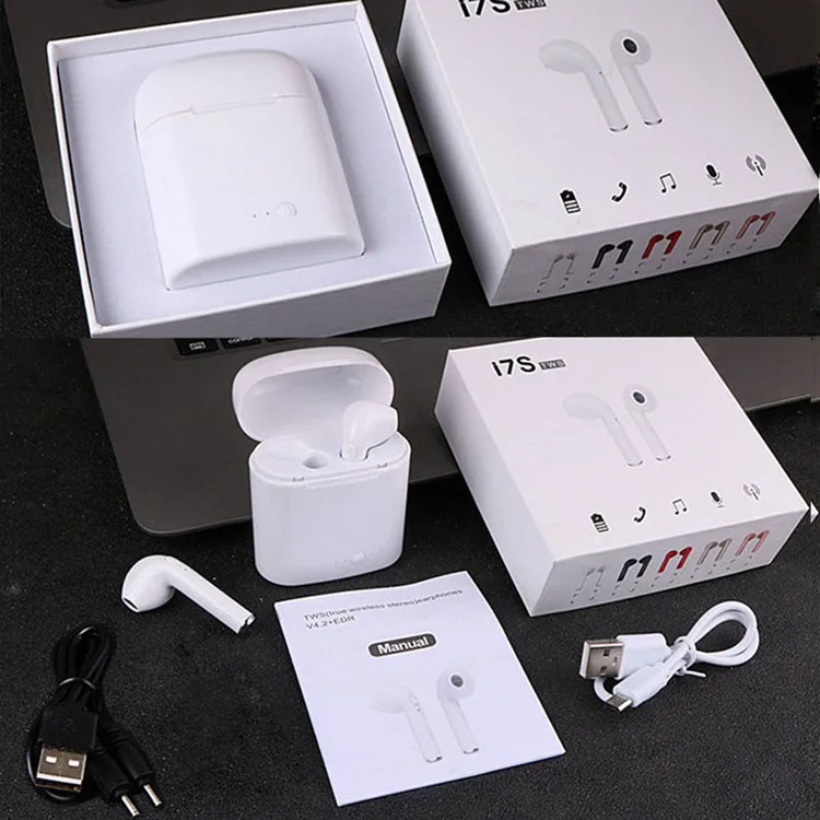 i7s TWS V5.0+EDR Wireless Blue tooth Earphones Music Sport Stereo Earbuds Headset With Mic For All Smart phone i9s i18 - ANKUX.COM