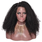Unprocessed hair extension afro kinky curly wig for middle age women