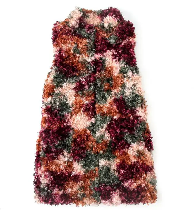 2019 Women Faux Teddy Fur Medium Style Waist Vest Coats