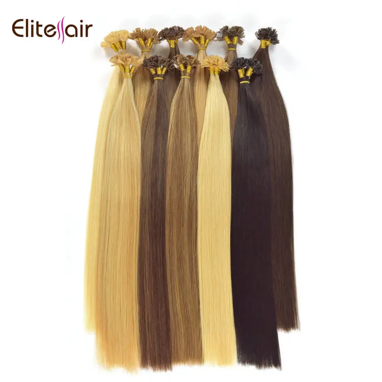 Top Quality Russian Real Human Hair Extensions Italy Keratin Flat