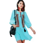 2019 new beach dress Swimwear Beach blouse summer rayon Bikini Cover Ups beach coat light blue bathing suits