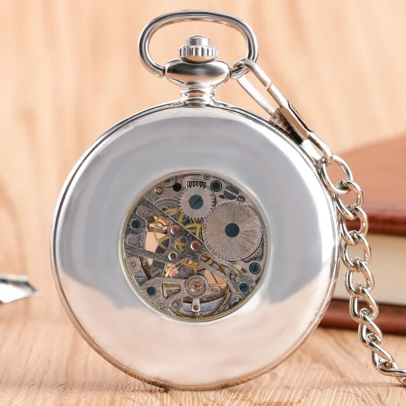 High Quality Special Design Copper Hand-winding Stylish Steampunk Mechanical Pocket Watch Men Carving Wood Circle Fashion Chain  2017 2018 Gifts (20)