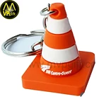 Wholesale portable small object soft PVC white orange two-color keychain