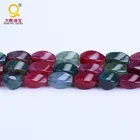 Awesome twisted rhombic tourmaline beads strings 16*9mm semi precious stone beads