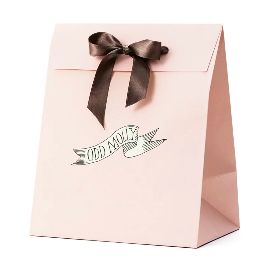 luxury logo custom indian favor gift paper wedding bags