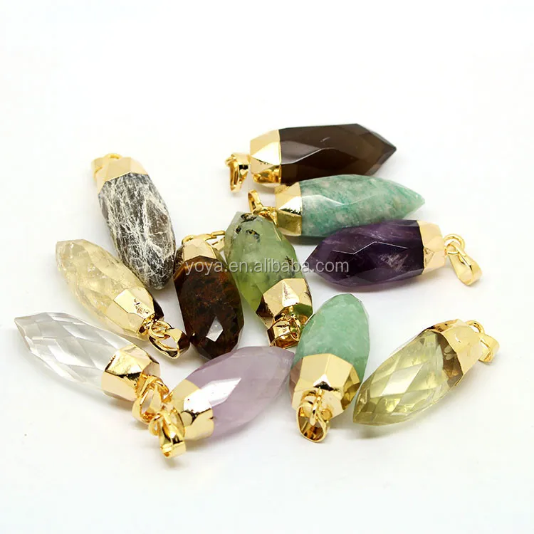 JF6723 Wholesale gold plated faceted gemstone crystal prehnite point spike bullet pendant
JF6723 Wholesale gold plated faceted gemstone crystal prehnite point spike bullet pendant
