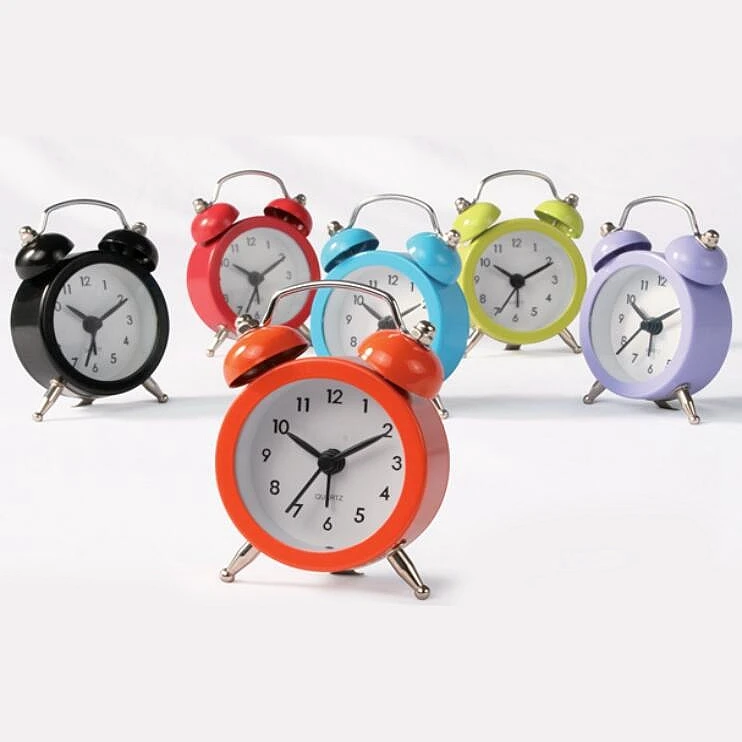 Metal Colorful Cute Twin bell Small Analog Mini Cheap Table Alarm Clock For Bed, Black
Metal Colorful Cute Twin bell Small Analog Mini Cheap Table Alarm Clock For Bed, Black