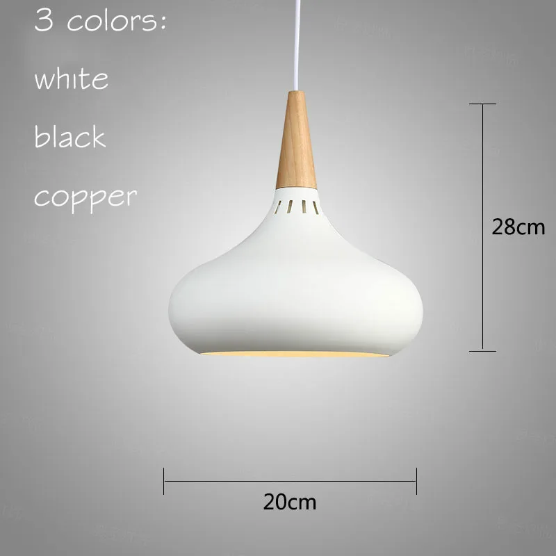 Copper Nordic Pendant Lights Aluminum Wood Hanging Drop Lamp Restaurant Kitchen Light Suspension Luminaire Home White Black Christmas Home Lights Pendant Lamp (9)