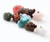 natural stone Bear pendant Quartz Point Crystal point gem charms pendants for jewelry making