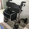 Foshan Lightweight Aluminum 4 wheel elderly walker rollator folding HCT-9137A
