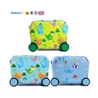 oem manufacture cartoon best quality abs 4 wheels travelling luggage suitcase 16inch kids ride on case