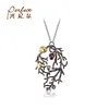 Custom Made Gold Plated 925 Sterling Silver Pendant with Amethyst