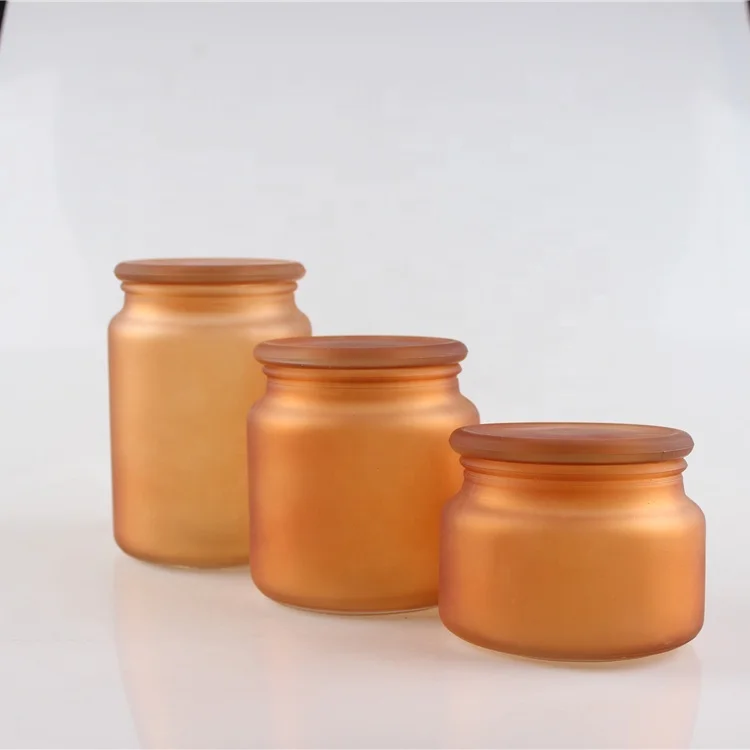 Wholesale colored glass candle holder frosted candle jar with lid, Clear transparent
Wholesale colored glass candle holder frosted candle jar with lid, Clear transparent