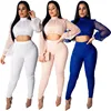 High Quality OEM Crop Top And Pants Trendy Boutique Two Piece Set Young Women Clothing Suit Sexy