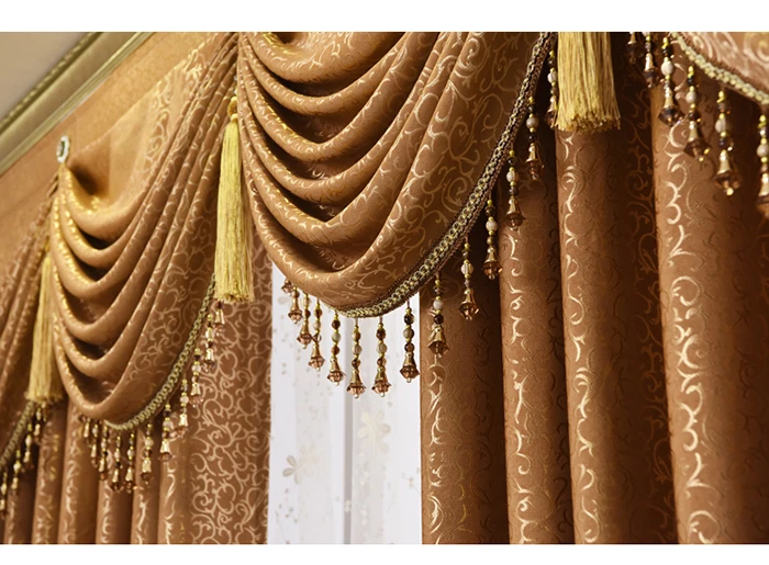 Church Curtains With Valance,european High-grade Luxury Curtain 