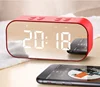 Wireless BT Speaker Stereo Audio Mega Bass Mini Clock Home Innovative LED Computer Subwoofer Small Mirror Speaker Gift