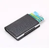 One click action RFID block mini small card holder wallet