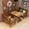 100% solid wood dining table restaurant table chairs bench