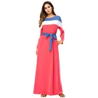 Latest Design 100%polyester Modern Muslim Girl Clothing Lace Up Moroccan Kaftan Dresses In Turkey
