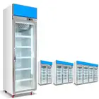 soft drink display chiller fridge showcase upright glass door refrigeration equipement